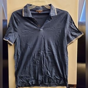 Michael Kors Men's Polo Shirt Navy Blue/White Large Short Sleeve Soft.